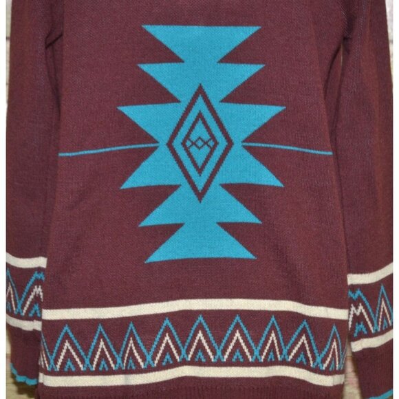 Giddy Up Glamour Cardigan Womens S Aztec Southwestern Open Front Fringe Fall - Picture 10 of 13